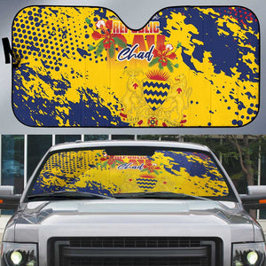 Chad Republic Day Auto Sun Shade Coat Of Arms - Grunge Style