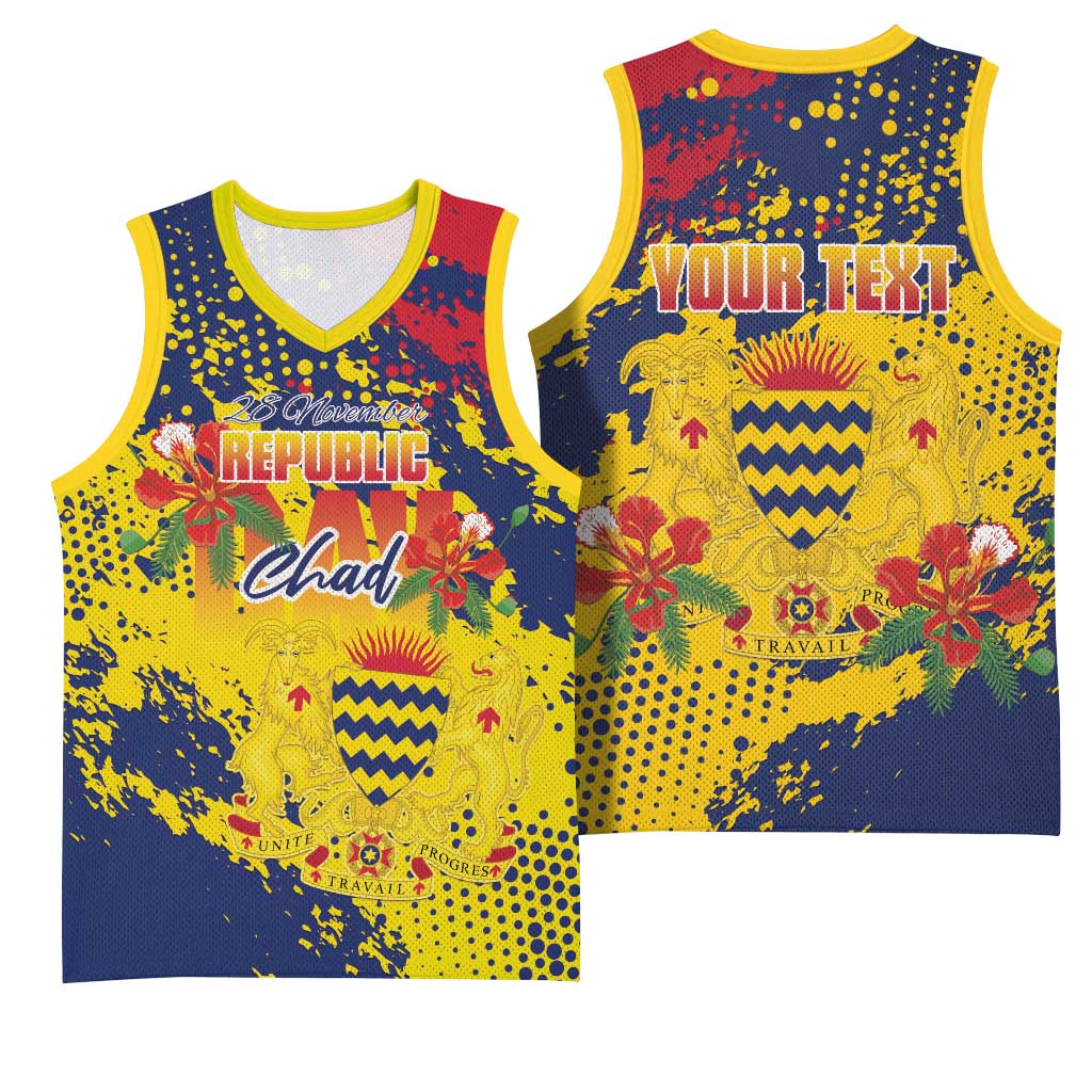 Afro TChad Personalized Basketball Jersey Happy Republic Day LT15