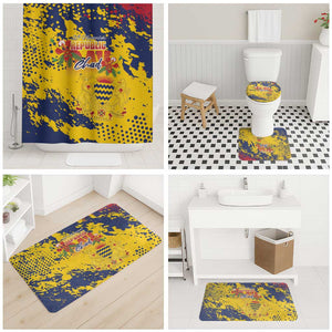 Chad Republic Day Bathroom Set Coat Of Arms - Grunge Style