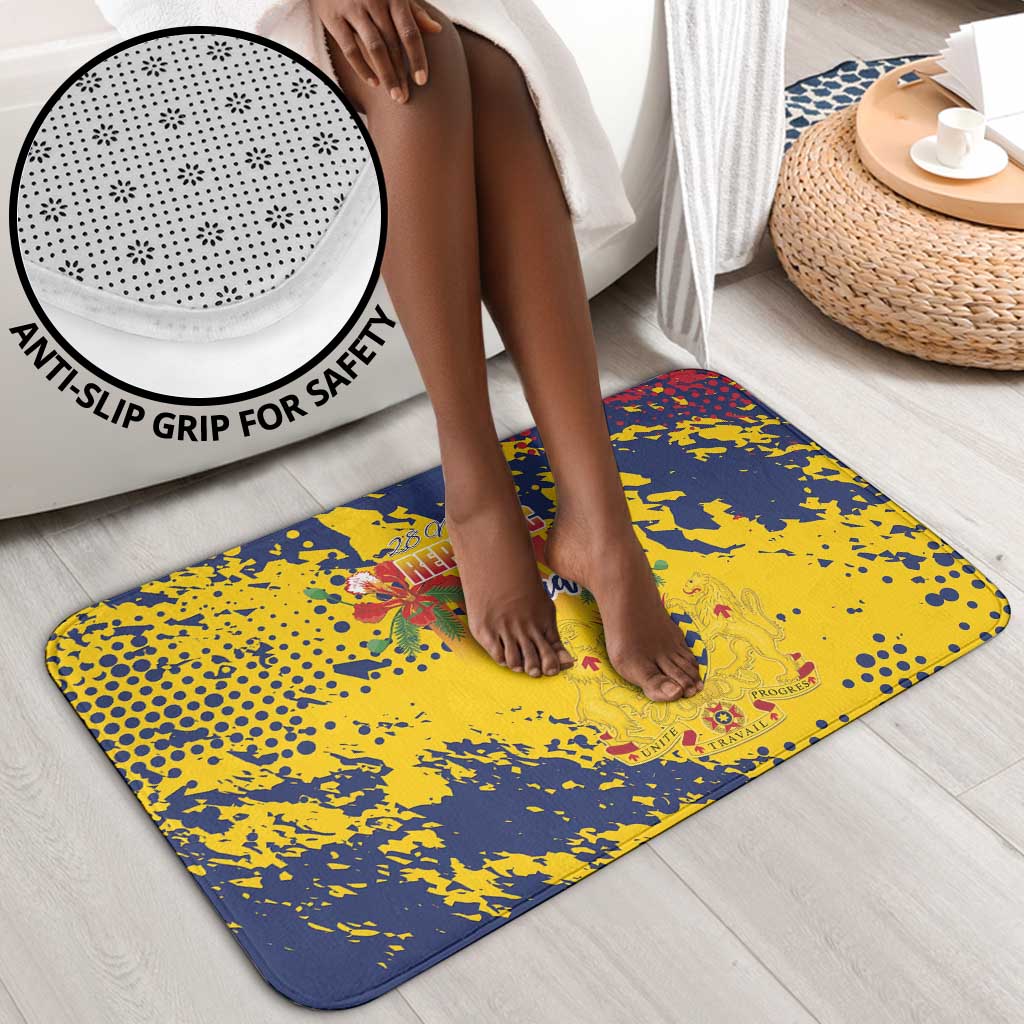 Chad Republic Day Bathroom Set Coat Of Arms - Grunge Style