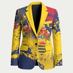 Personalized Chad Republic Day Blazer Coat Of Arms - Grunge Style