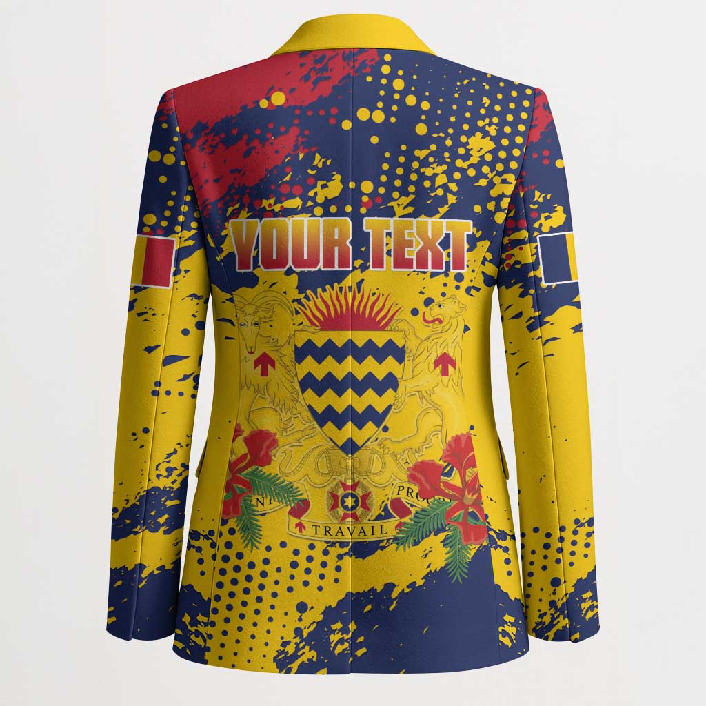 Personalized Chad Republic Day Blazer Coat Of Arms - Grunge Style