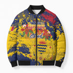 Personalized Chad Republic Day Bomber Puffer Jacket Coat Of Arms - Grunge Style