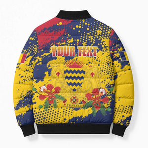 Personalized Chad Republic Day Bomber Puffer Jacket Coat Of Arms - Grunge Style