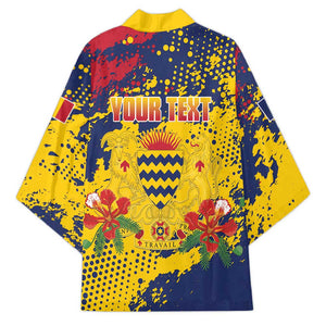 Personalized Chad Republic Day Kimono Coat Of Arms - Grunge Style