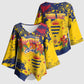 Personalized Chad Republic Day Kimono Sleeve Blouse Coat Of Arms - Grunge Style