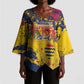 Personalized Chad Republic Day Kimono Sleeve Blouse Coat Of Arms - Grunge Style