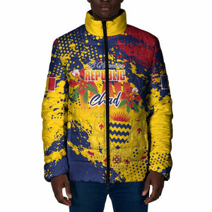 Personalized Chad Republic Day Padded Jacket Coat Of Arms - Grunge Style