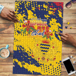 Chad Republic Day Puzzle Coat Of Arms - Grunge Style