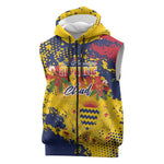 Afro TChad Personalized Sleeveless Zip Hoodie Happy Republic Day - African Pride