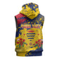 Afro TChad Personalized Sleeveless Zip Hoodie Happy Republic Day - African Pride