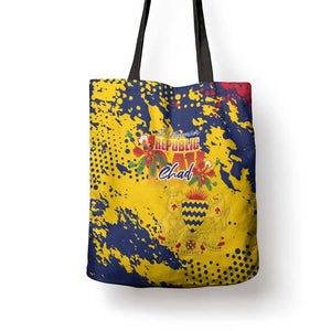 Chad Republic Day Tote Bag Coat Of Arms - Grunge Style