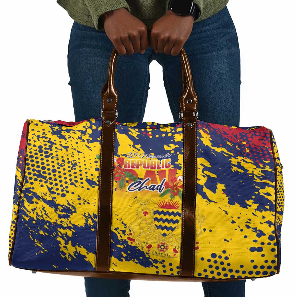 Chad Republic Day Travel Bag Coat Of Arms - Grunge Style