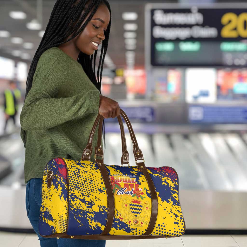 Chad Republic Day Travel Bag Coat Of Arms - Grunge Style