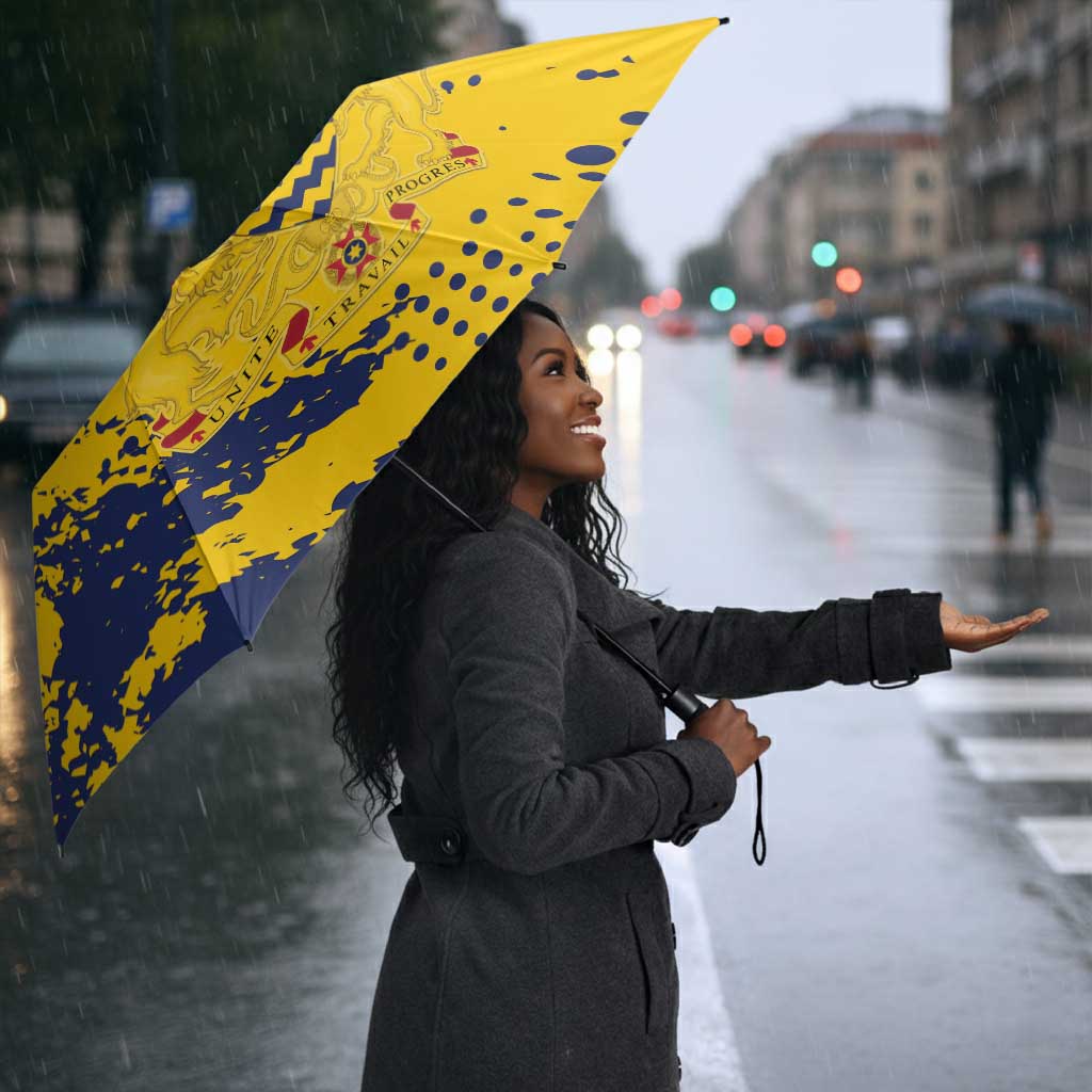Chad Republic Day Umbrella Coat Of Arms - Grunge Style