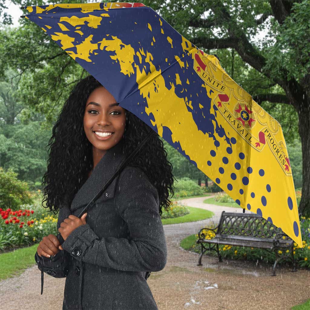 Chad Republic Day Umbrella Coat Of Arms - Grunge Style