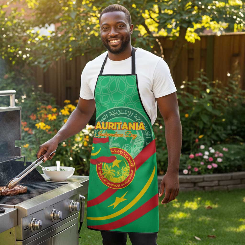 Mauritania Independence Day Apron Coat Of Arms With Map