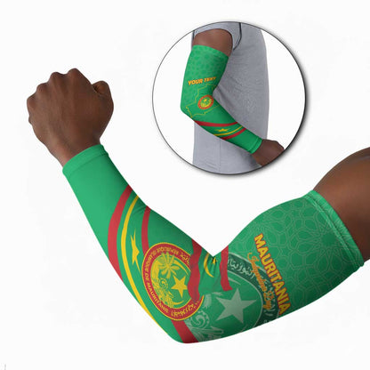 Personalized Mauritania Independence Day Arm Sleeves Coat Of Arms With Map
