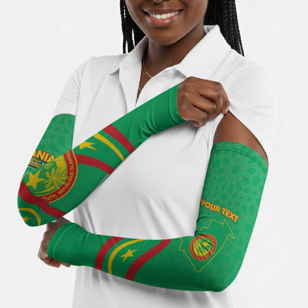 Personalized Mauritania Independence Day Arm Sleeves Coat Of Arms With Map