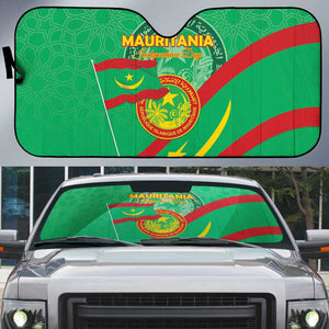 Mauritania Independence Day Auto Sun Shade Coat Of Arms With Map