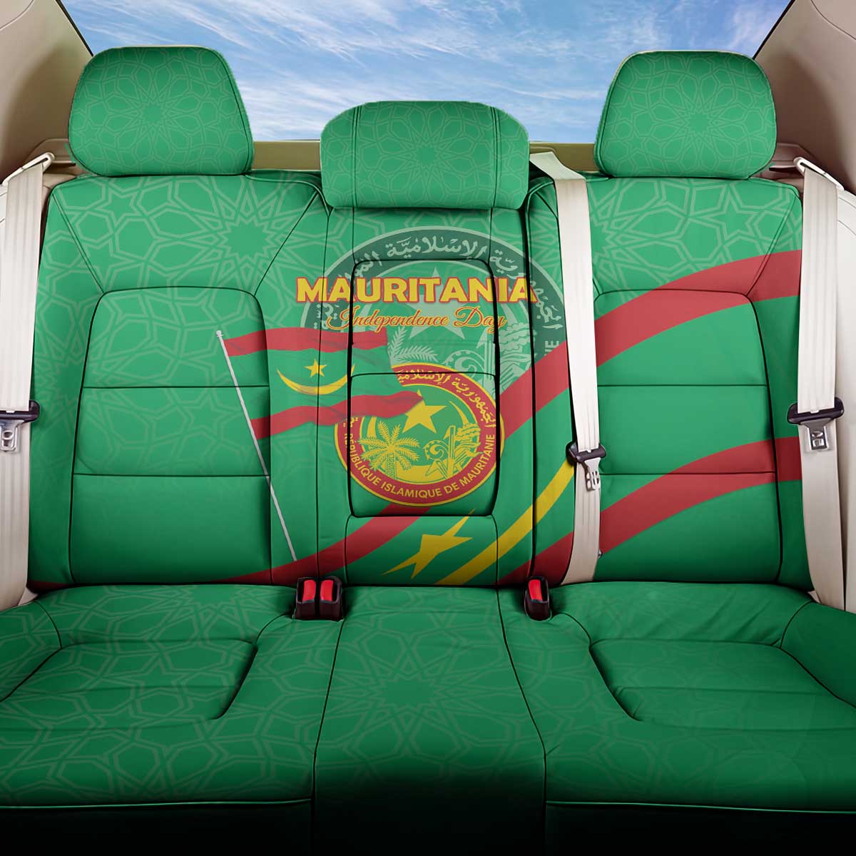 Mauritania Back Car Seat Cover Happy Independence Day - African Pride