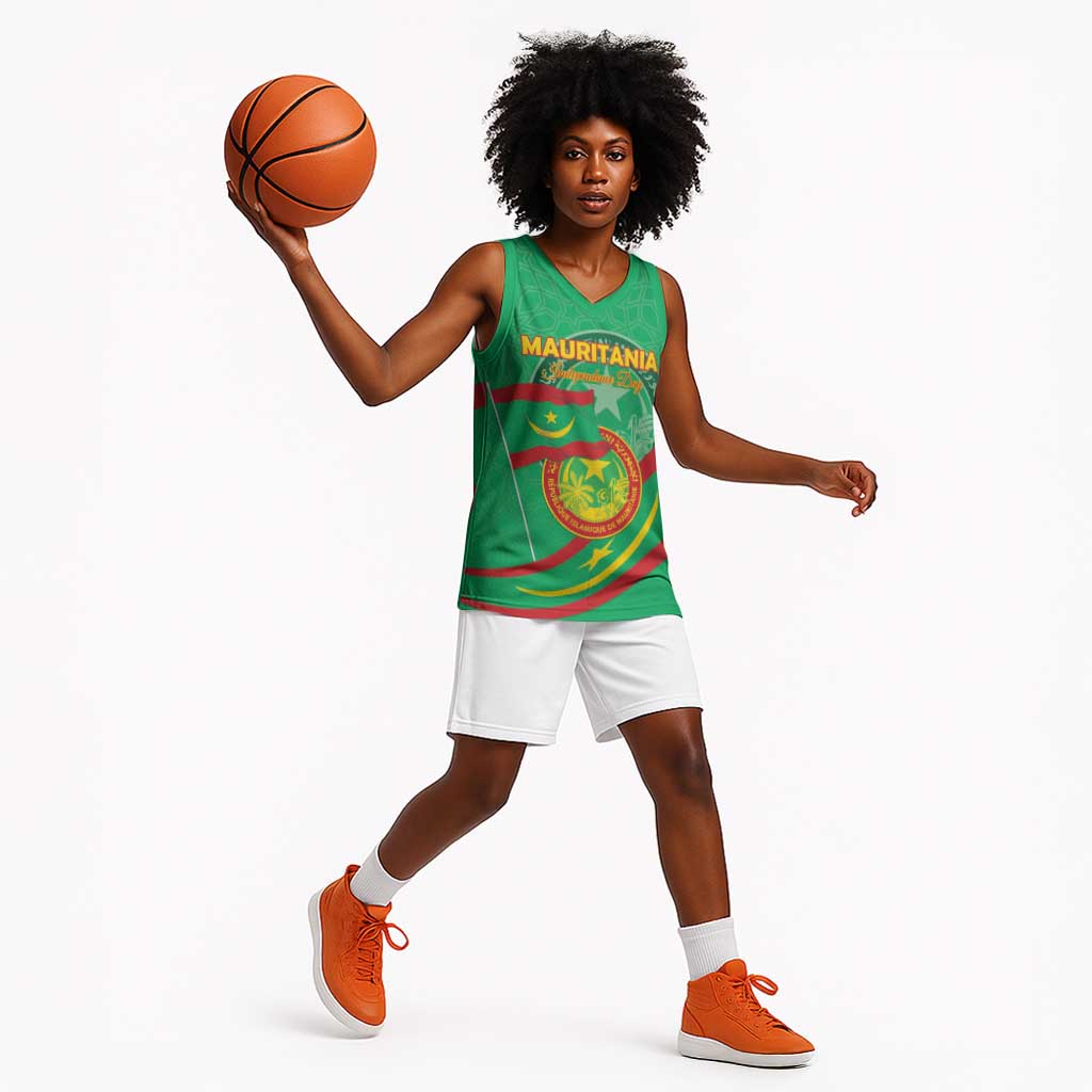 Mauritania Personalized Basketball Jersey Happy Independence Day LT15