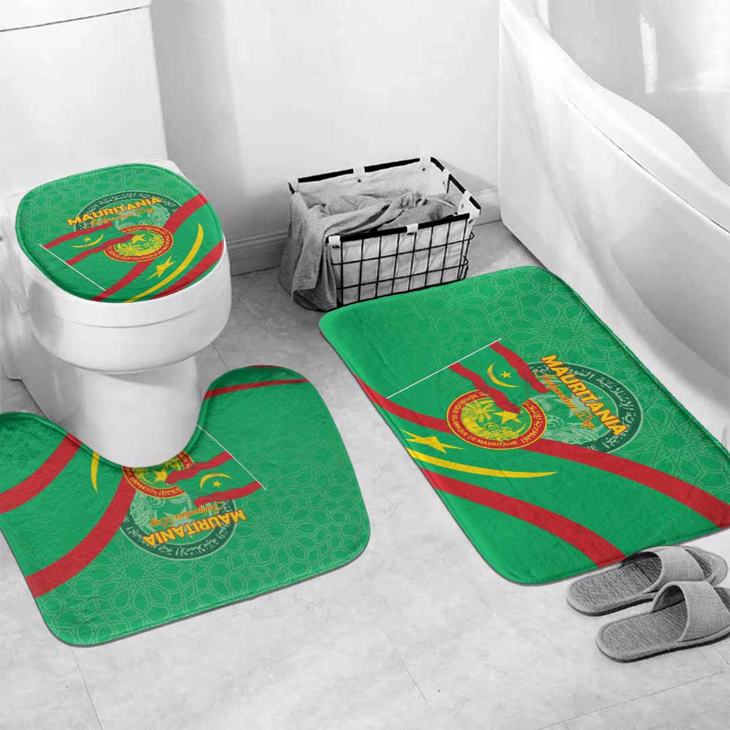 Mauritania Independence Day Bathroom Set Coat Of Arms With Map