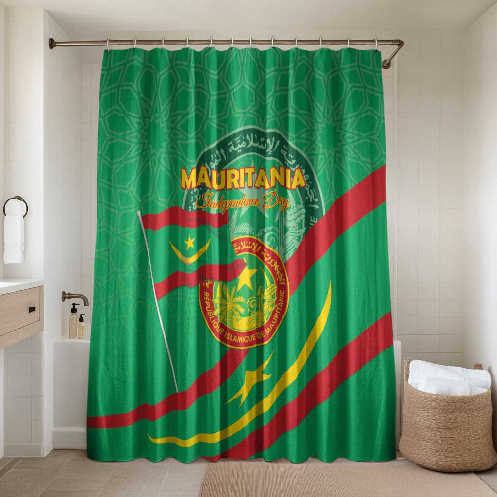 Mauritania Independence Day Bathroom Set Coat Of Arms With Map
