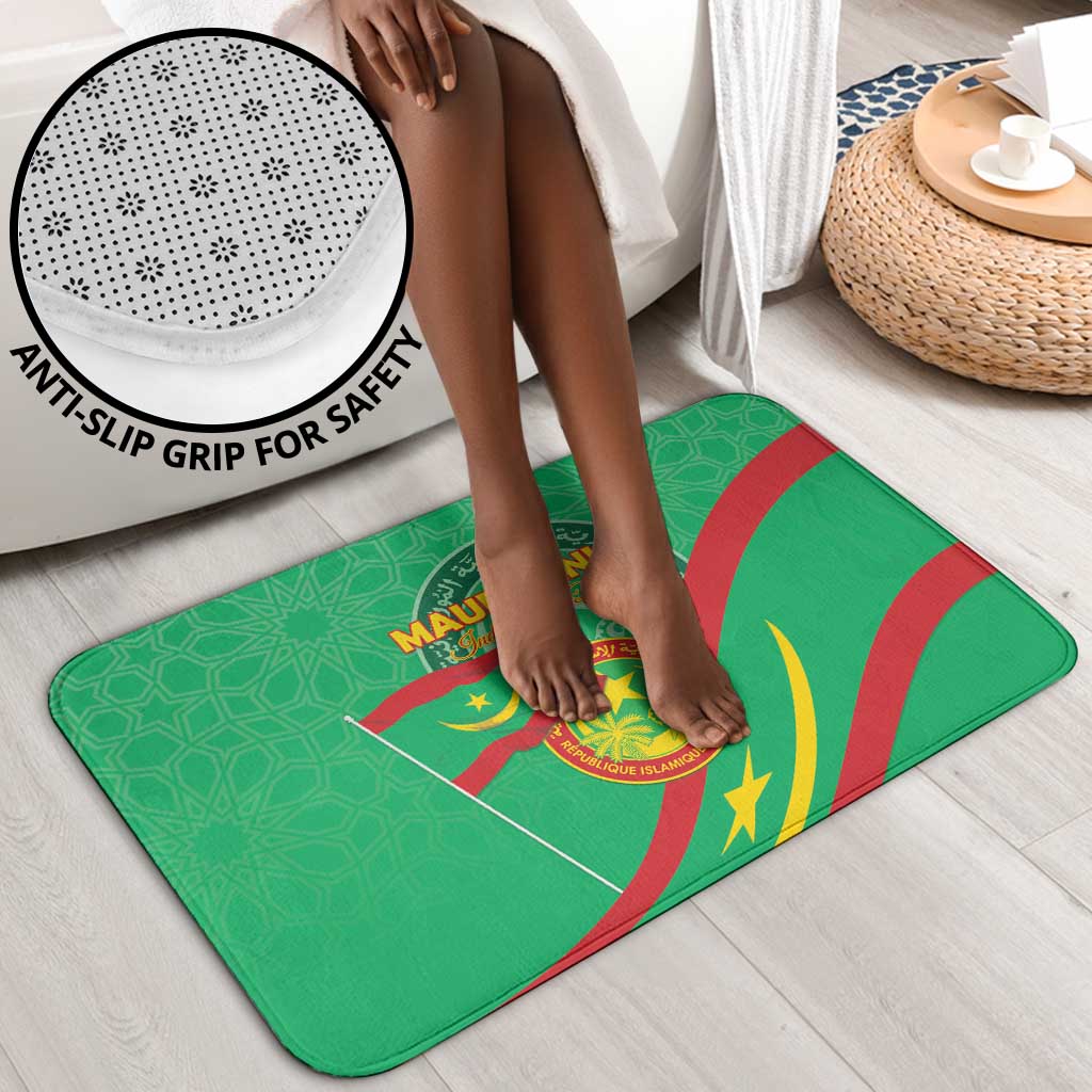 Mauritania Independence Day Bathroom Set Coat Of Arms With Map