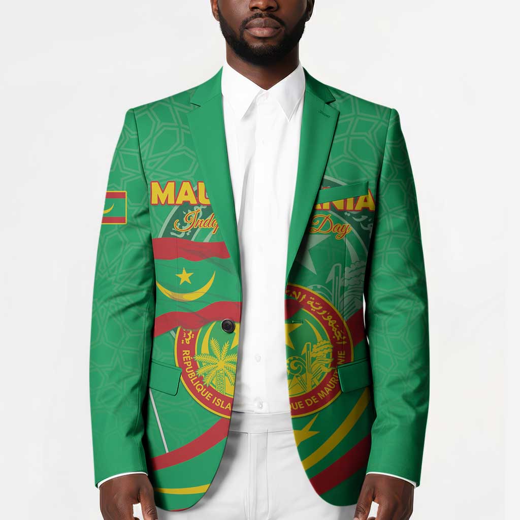 Personalized Mauritania Independence Day Blazer Coat Of Arms With Map