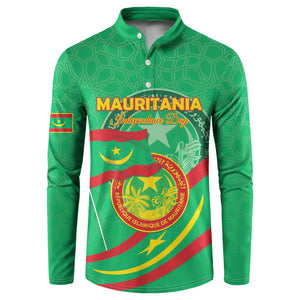 Personalized Mauritania Independence Day Button Sweatshirt Coat Of Arms With Map