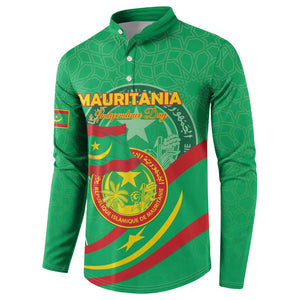 Personalized Mauritania Independence Day Button Sweatshirt Coat Of Arms With Map