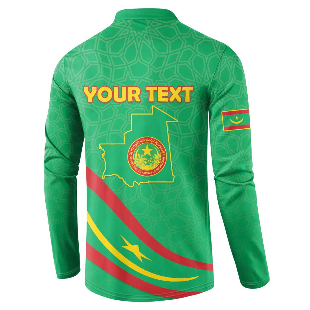 Personalized Mauritania Independence Day Button Sweatshirt Coat Of Arms With Map