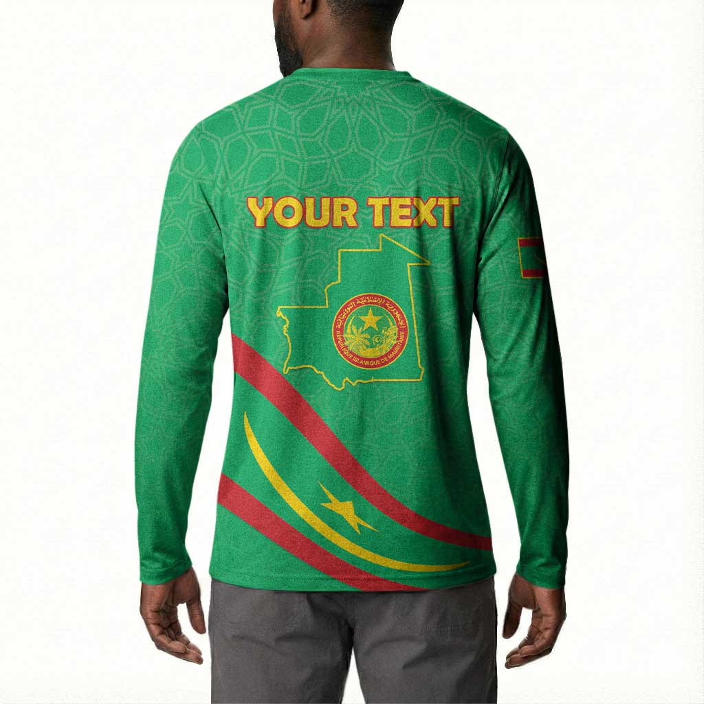 Personalized Mauritania Independence Day Button Sweatshirt Coat Of Arms With Map