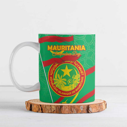 Personalized Mauritania Independence Day Ceramic Mug Coat Of Arms With Map