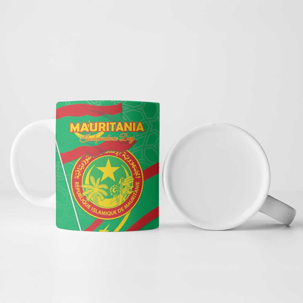 Personalized Mauritania Independence Day Ceramic Mug Coat Of Arms With Map