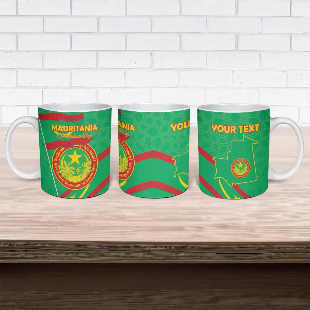 Personalized Mauritania Independence Day Ceramic Mug Coat Of Arms With Map