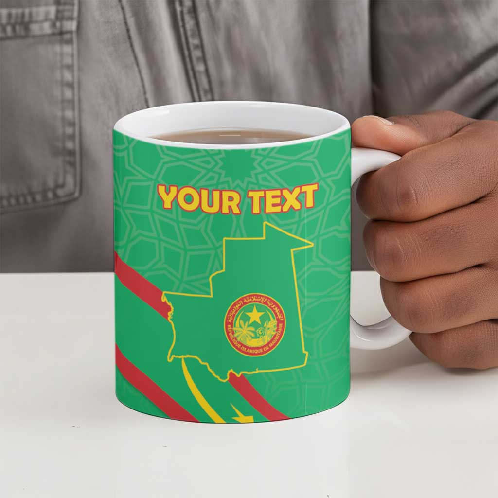Personalized Mauritania Independence Day Ceramic Mug Coat Of Arms With Map