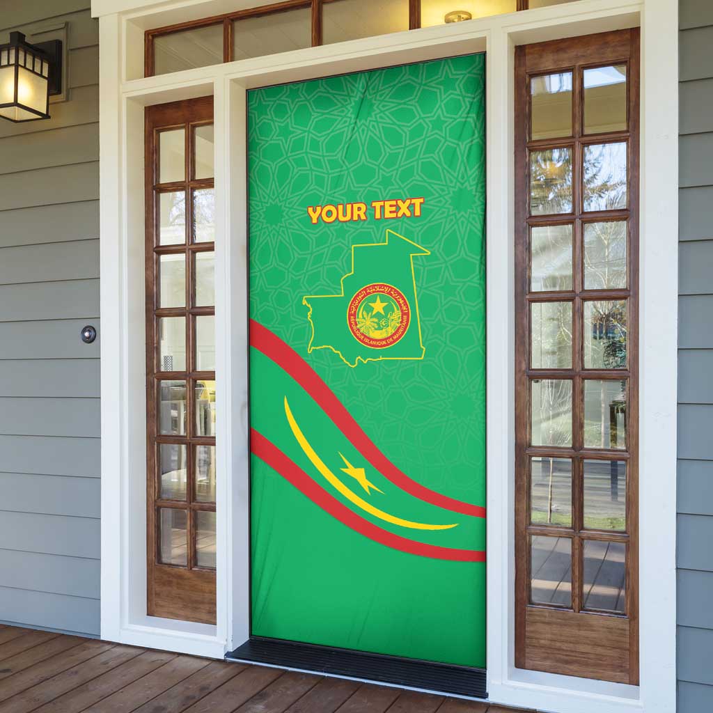 Personalized Mauritania Independence Day Door Cover Coat Of Arms With Map