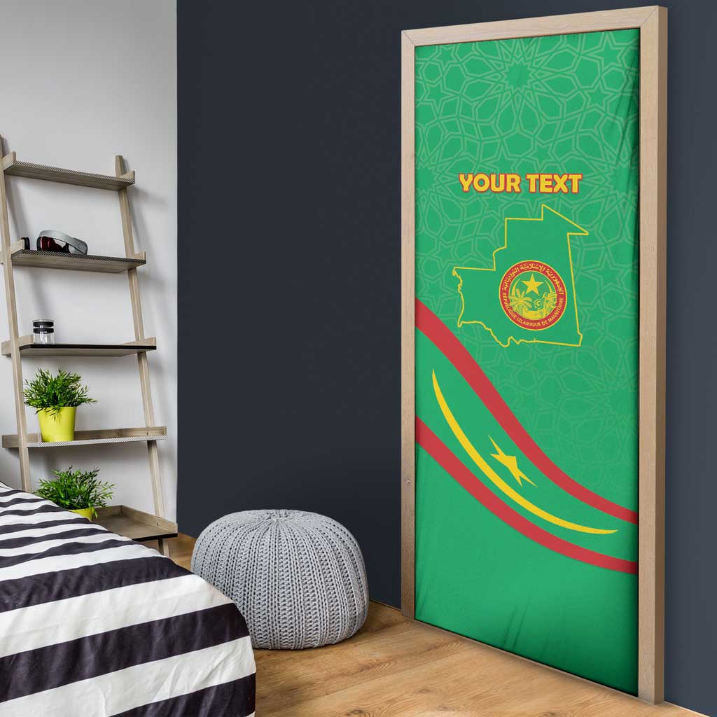 Personalized Mauritania Independence Day Door Cover Coat Of Arms With Map