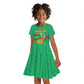 Mauritania Personalized Kid Short Sleeve Dress Happy Independence Day - African Pride