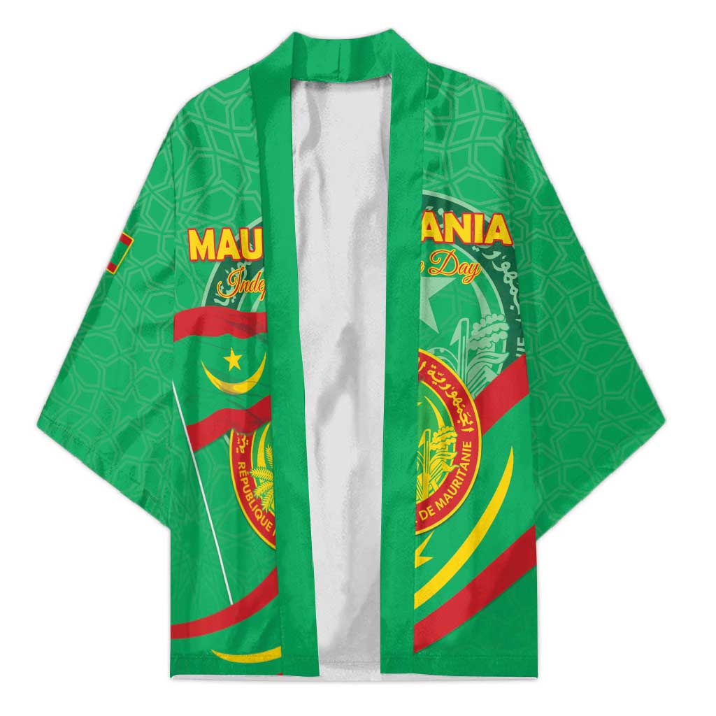 Personalized Mauritania Independence Day Kimono Coat Of Arms With Map