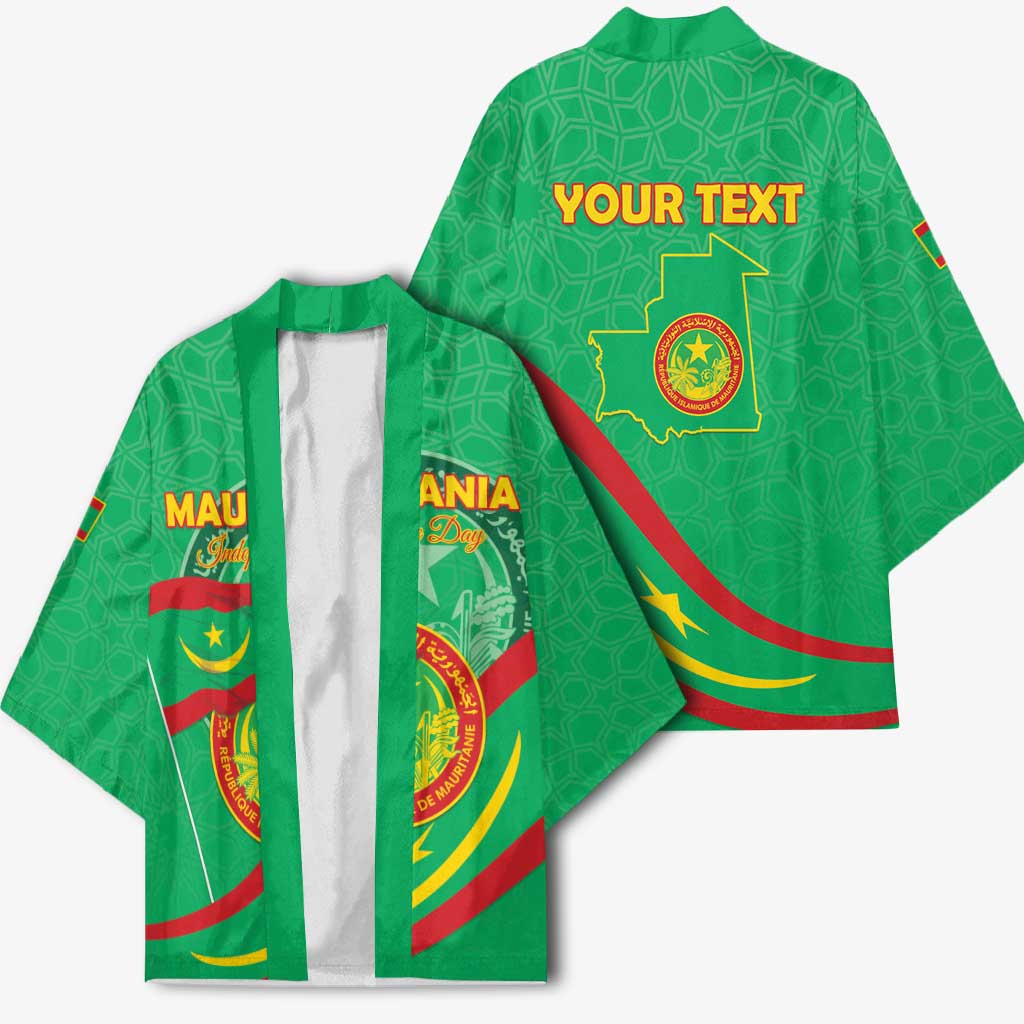 Personalized Mauritania Independence Day Kimono Coat Of Arms With Map