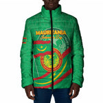 Personalized Mauritania Independence Day Padded Jacket Coat Of Arms With Map