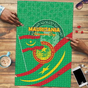 Mauritania Independence Day Puzzle Coat Of Arms With Map