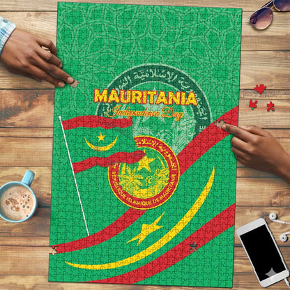 Mauritania Independence Day Puzzle Coat Of Arms With Map