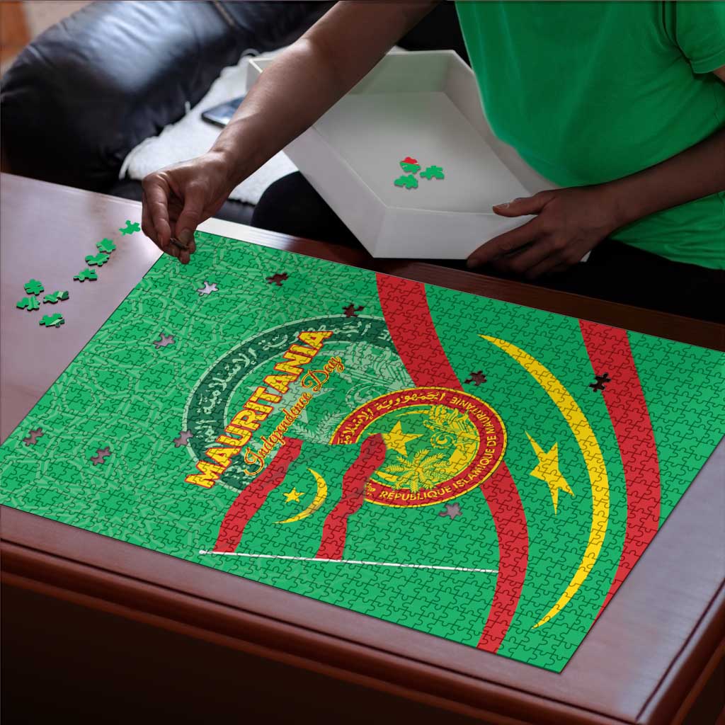 Mauritania Independence Day Puzzle Coat Of Arms With Map