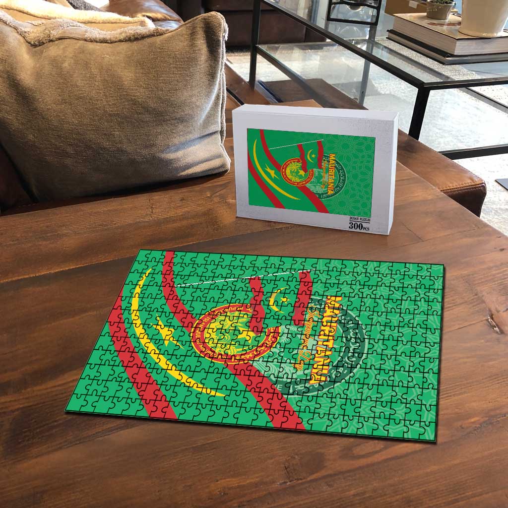 Mauritania Independence Day Puzzle Coat Of Arms With Map