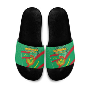 Mauritania Independence Day Slide Sandals Coat Of Arms With Map
