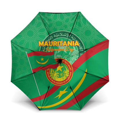 Mauritania Independence Day Umbrella Coat Of Arms With Map